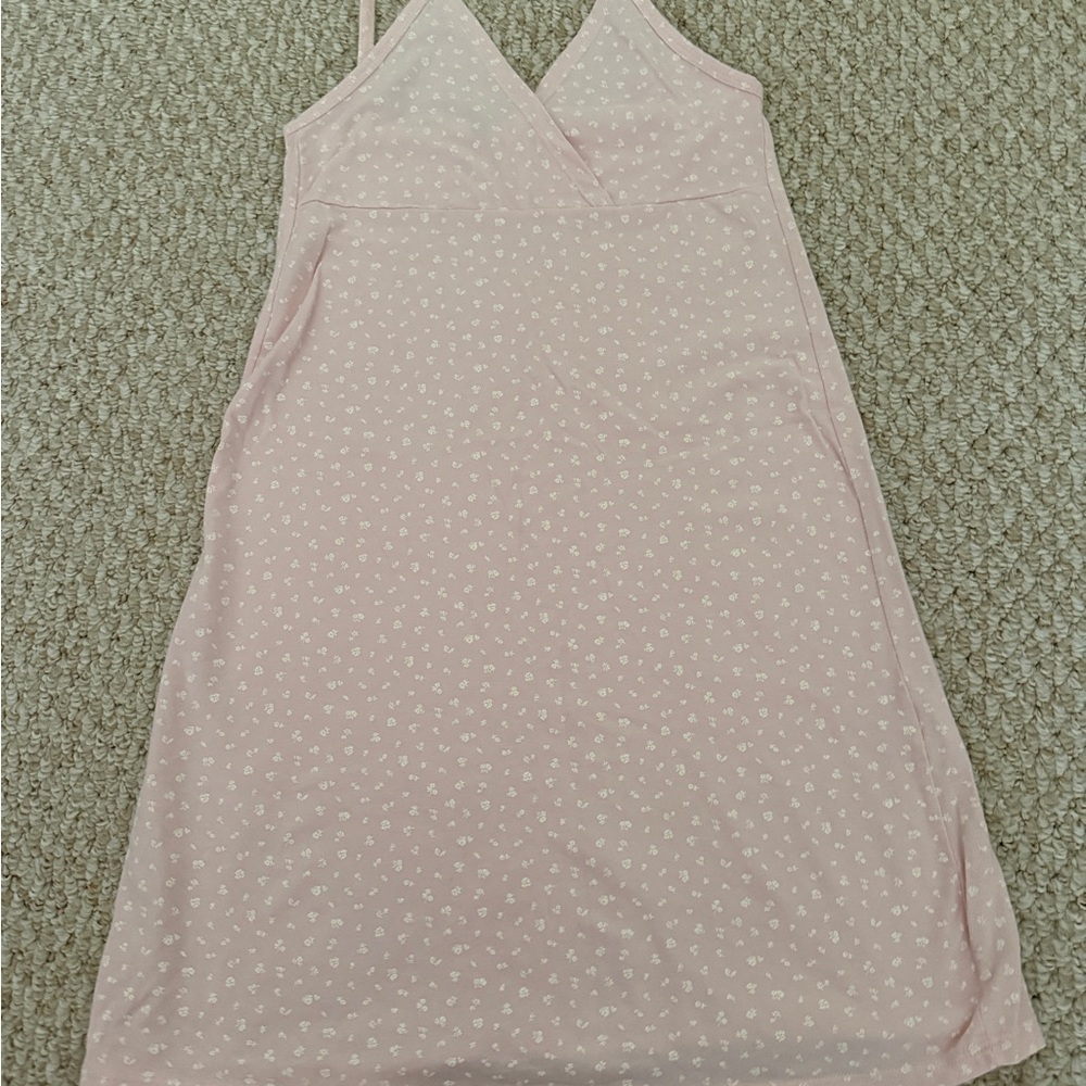 Brandy Melville Light Pink Floral Slip Dress